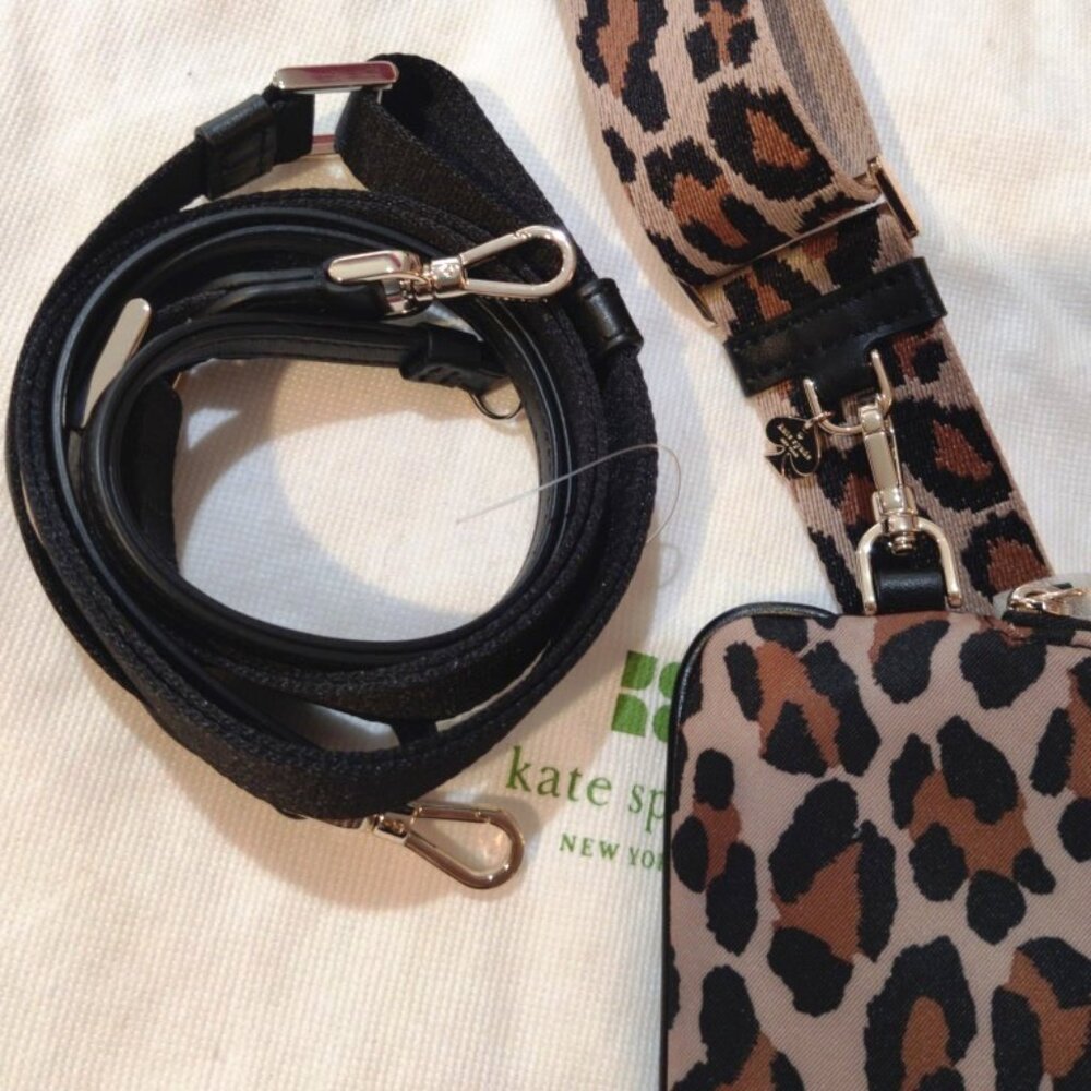 Kate Spade Leopard Phone Crossbody, Lanyard & Guitar Strap in Brown Multi, NWT - Picture 4 of 15